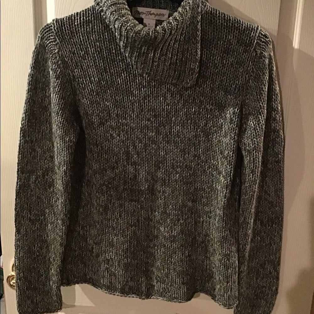 NORM THOMPSON VINTAGE SPLIT COWL NECK SWEATER M